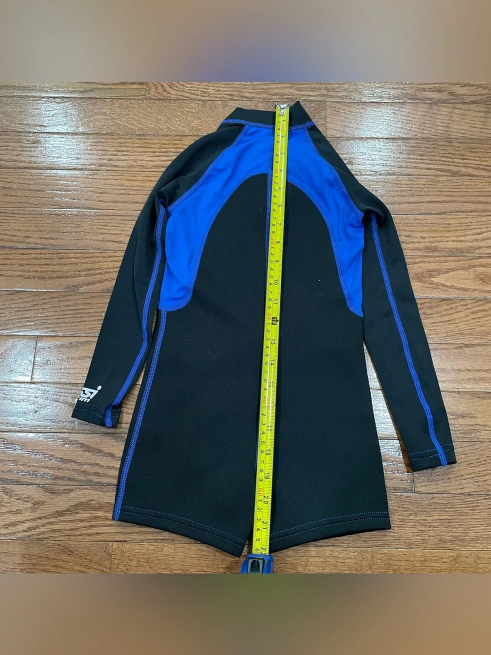 Cressi Kid’s Black and Blue Long-Sleeve Swim Rash Guard - Front Zip